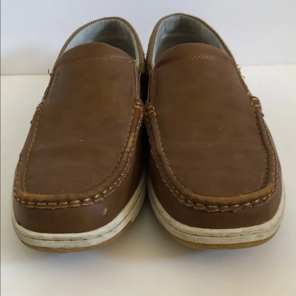 solo Men's Tan Slip-On Leather Loafers